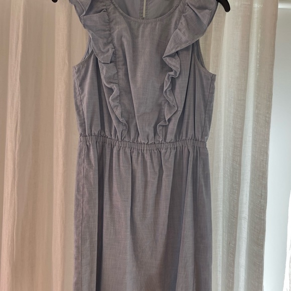 MADEWELL chambray blue womens ruffle Dress Size 0 - Picture 6 of 6